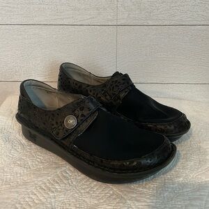 Alegria by PG Lite Women's Black Slip on Comfort‎ Shoes Den-435 size 40 (9.5-10)